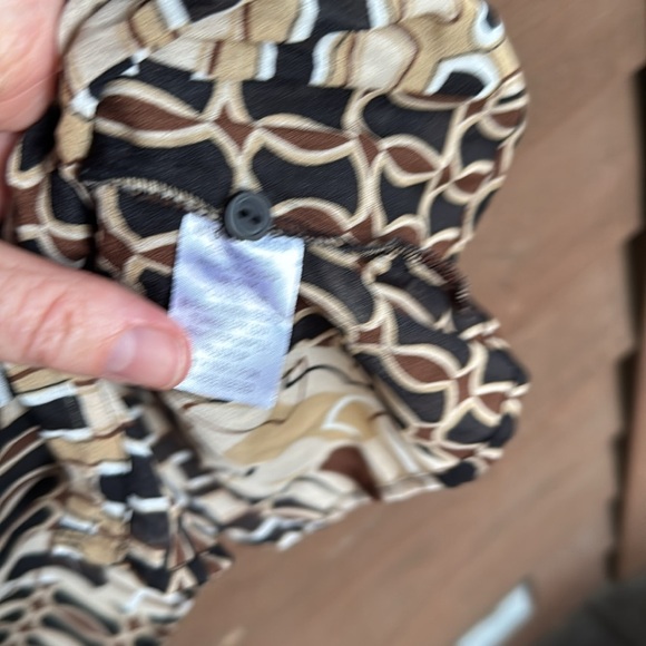 Sunny Taylor brown and black abstract print long sleeve shirt size large - Picture 3 of 4